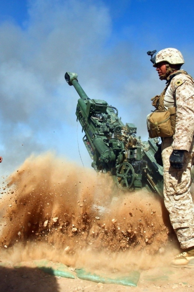 Работа артиллерии в пустыне