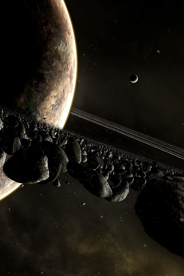 Черные камни в кольце Сатурна