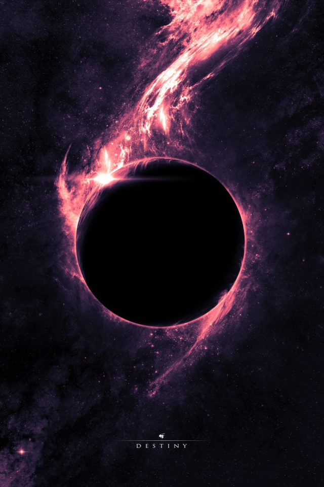Черная дыра в фиолетовом ореоле
