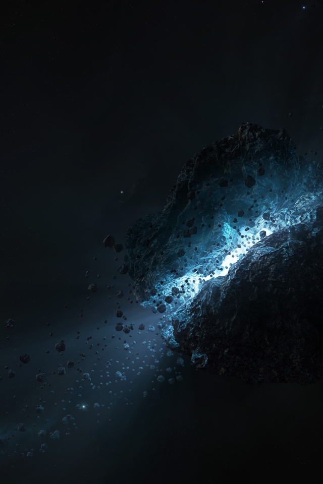Свет внутри черного астероида