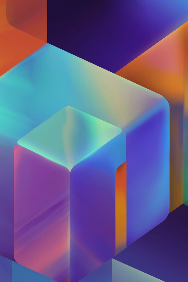 Rainbow abstract cubes 3 d graphics