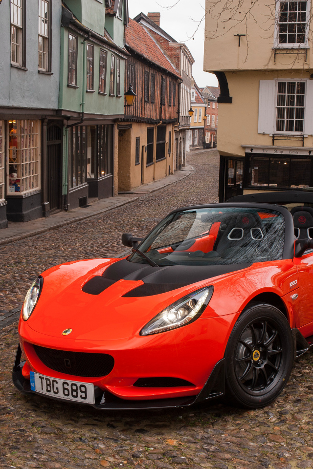 Red car convertible Lotus Elise Cup 250