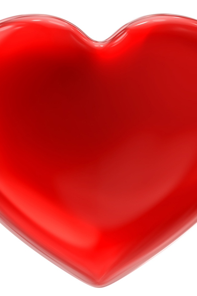 Big red heart on a white background
