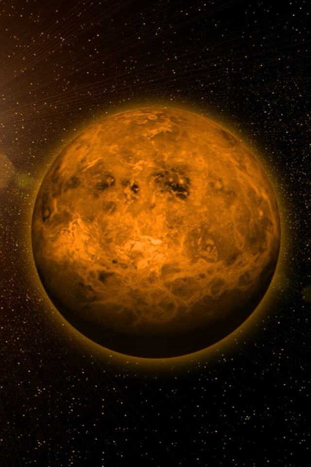 Планета Венера в свете Солнца 