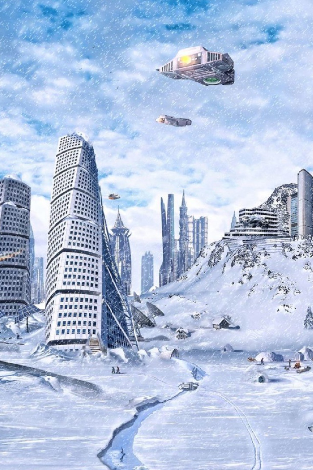 The fantastic city of the future winter