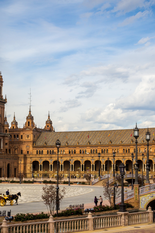 Palace in the town square of Seville, Spain