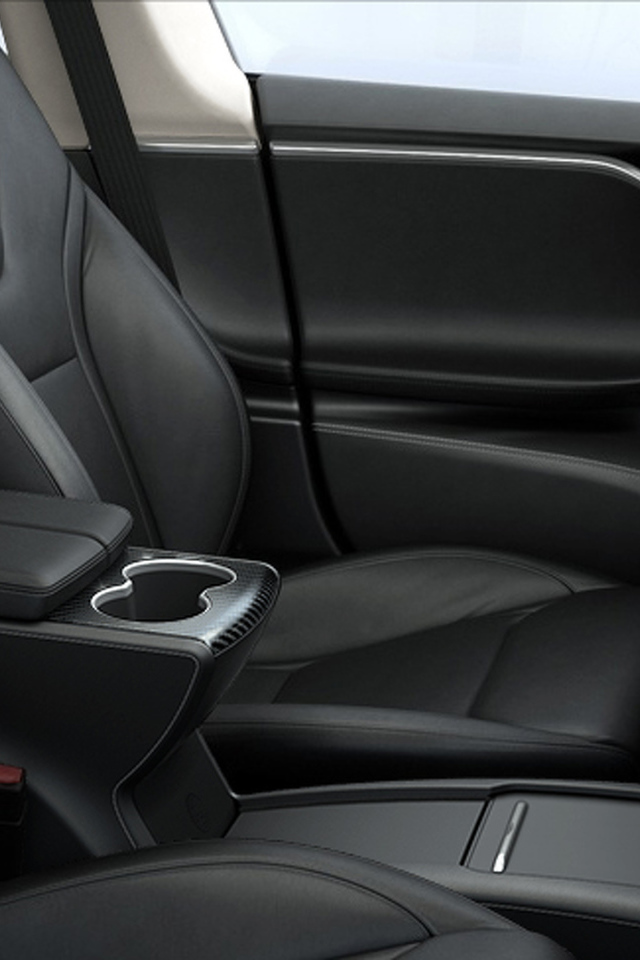 Black leather interior electric Tesla Model S