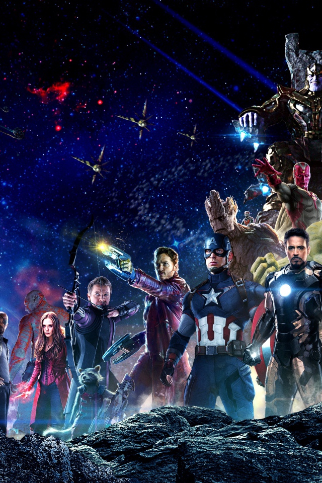 A poster with the protagonists of the movie The Avengers: The War of Infinity