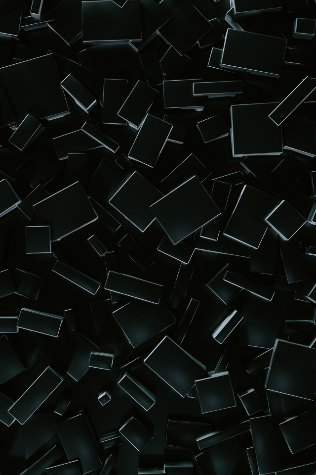 Черные абстрактные кубы крупным планом
