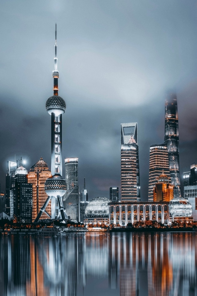 Вид на небоскребы города Шанхай, Китай