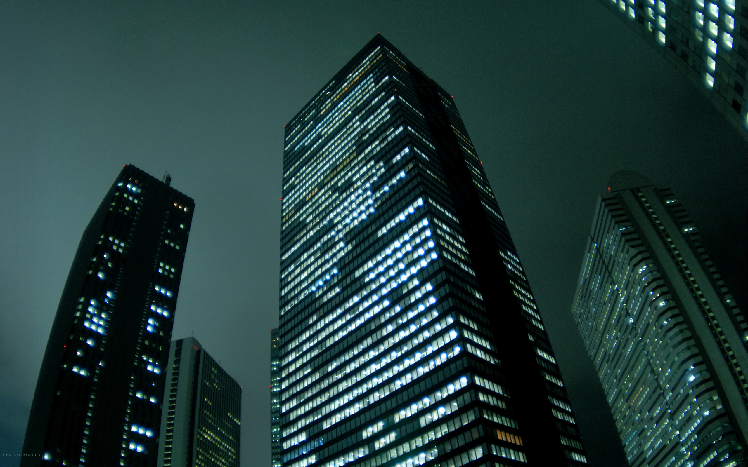 Skyscrapers in night wallpapers and images - wallpapers, pictures ...