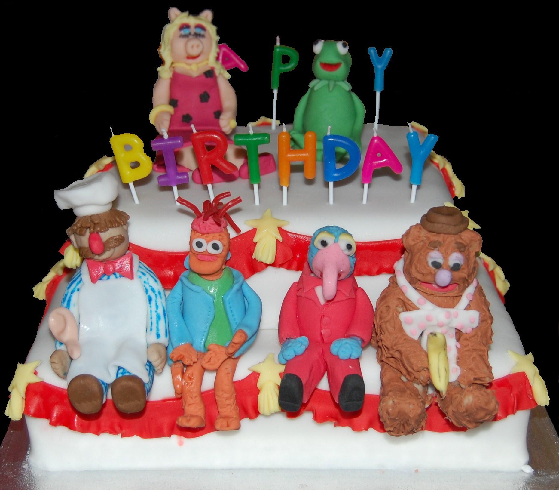 The cake for the birthday with puppets wallpapers and images