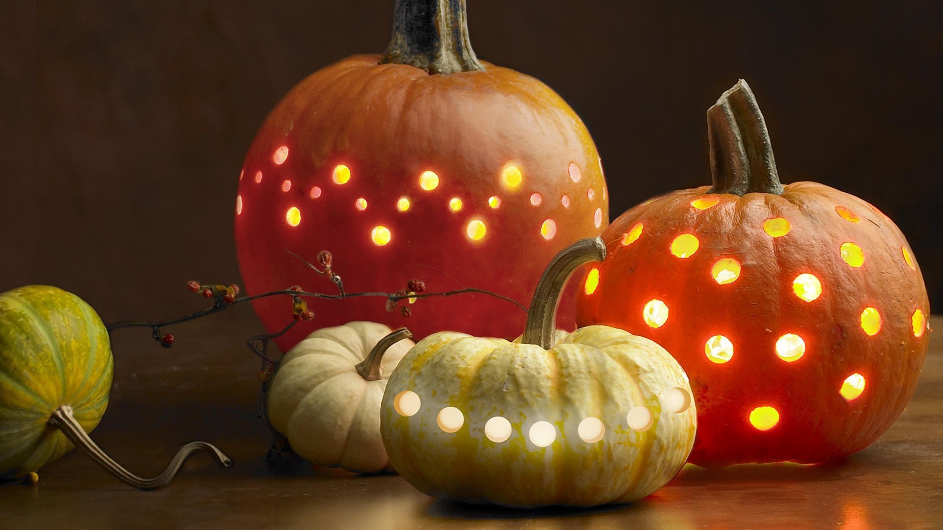 Lights, pumpkin, halloween wallpapers and images wallpapers, pictures