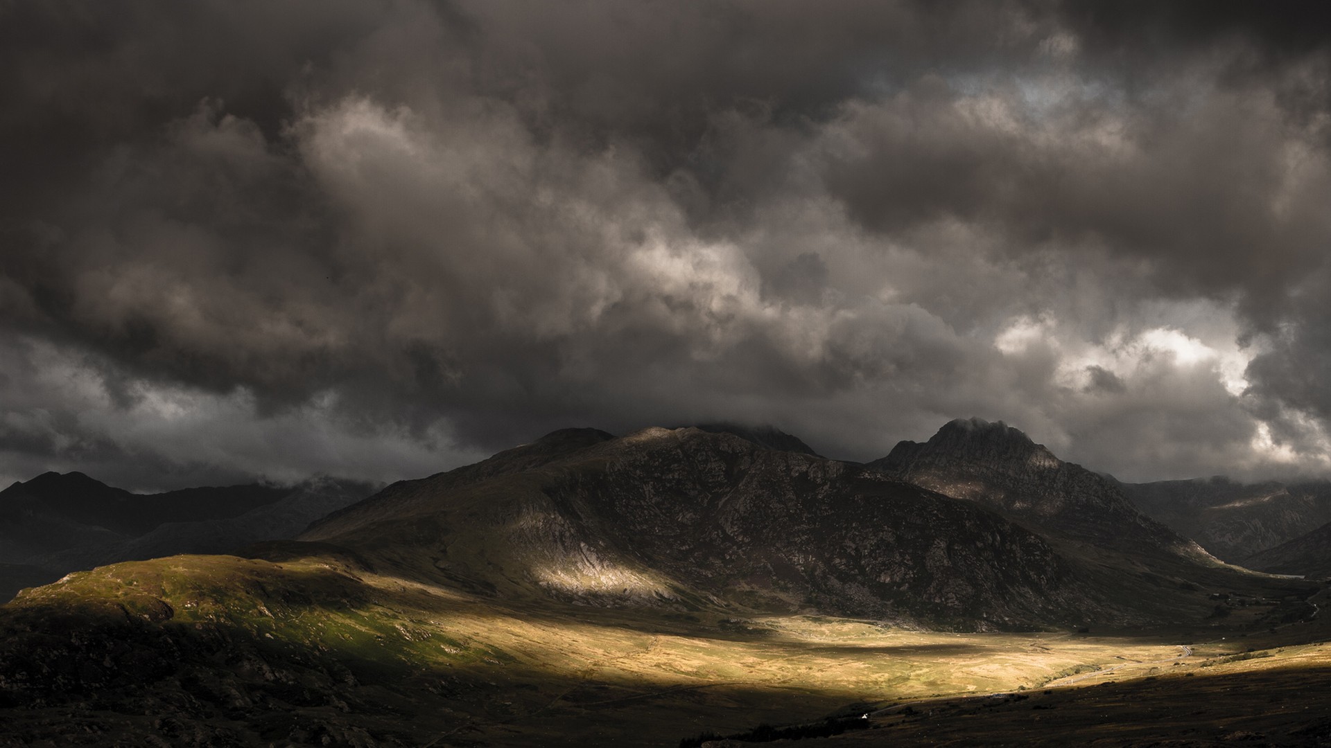 Dark clouds over the mountains