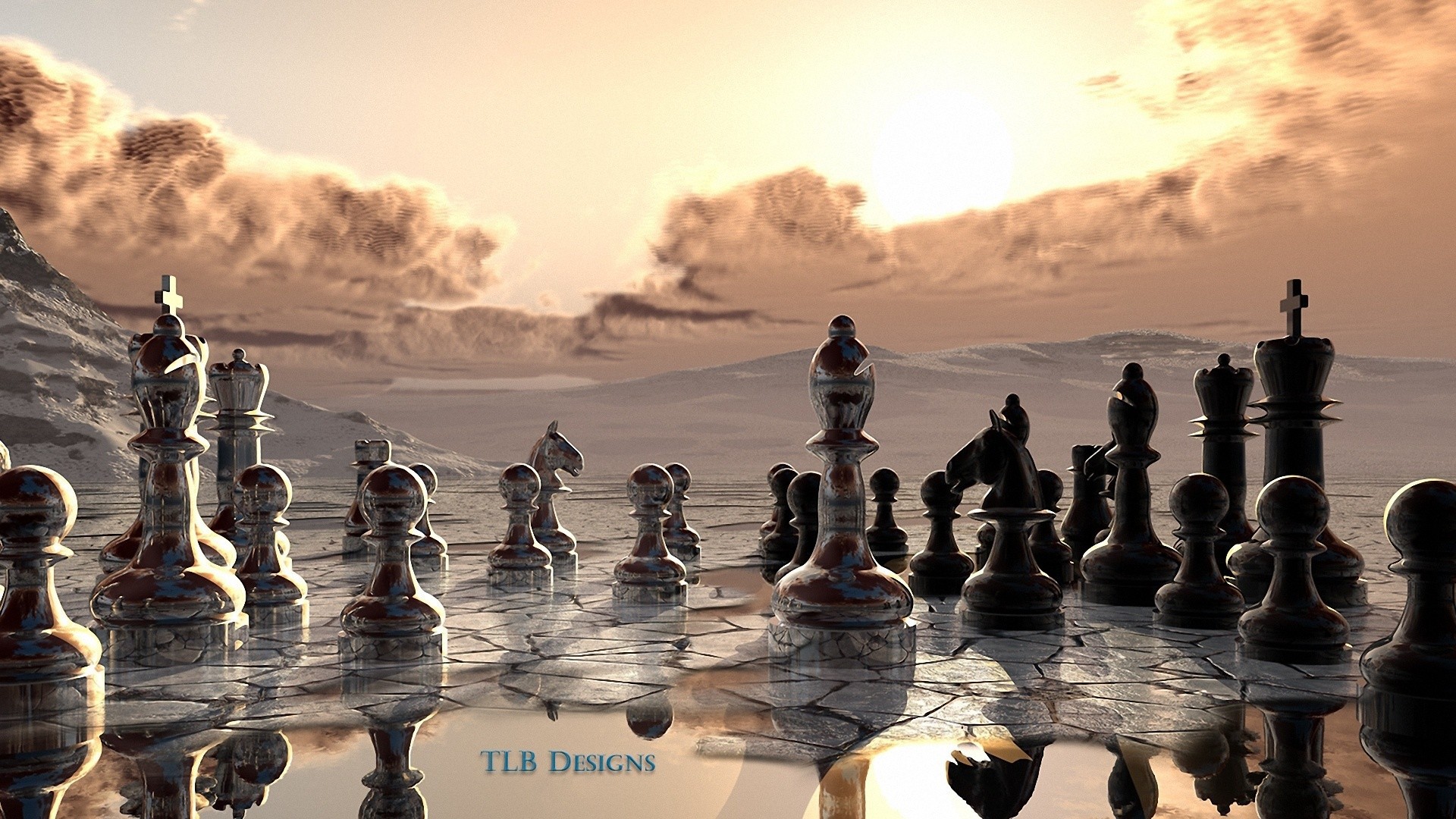 Chess in the desert wallpapers and images - wallpapers, pictures, photos