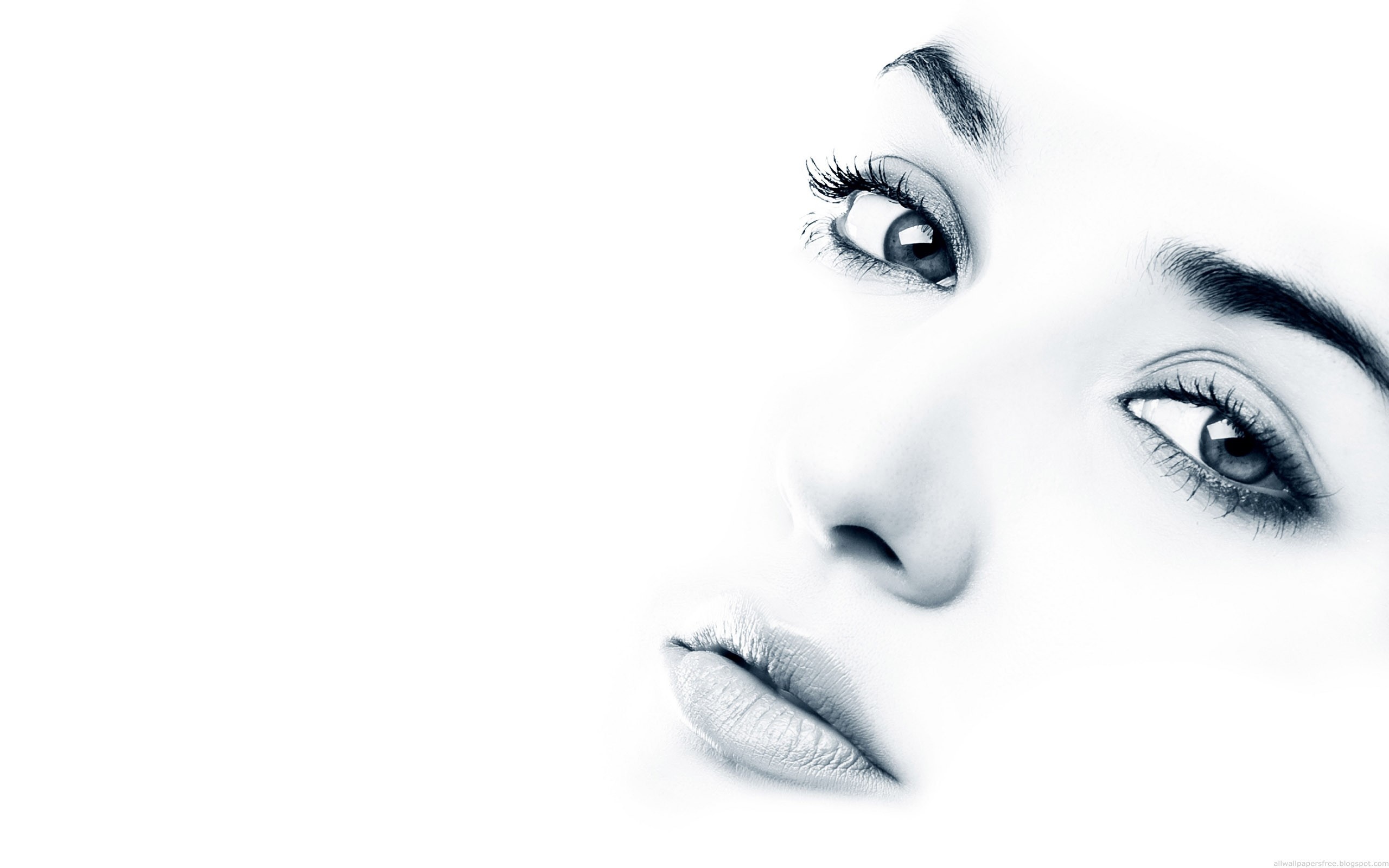 Eyes and lips on white background wallpapers and images wallpapers, pictures, photos