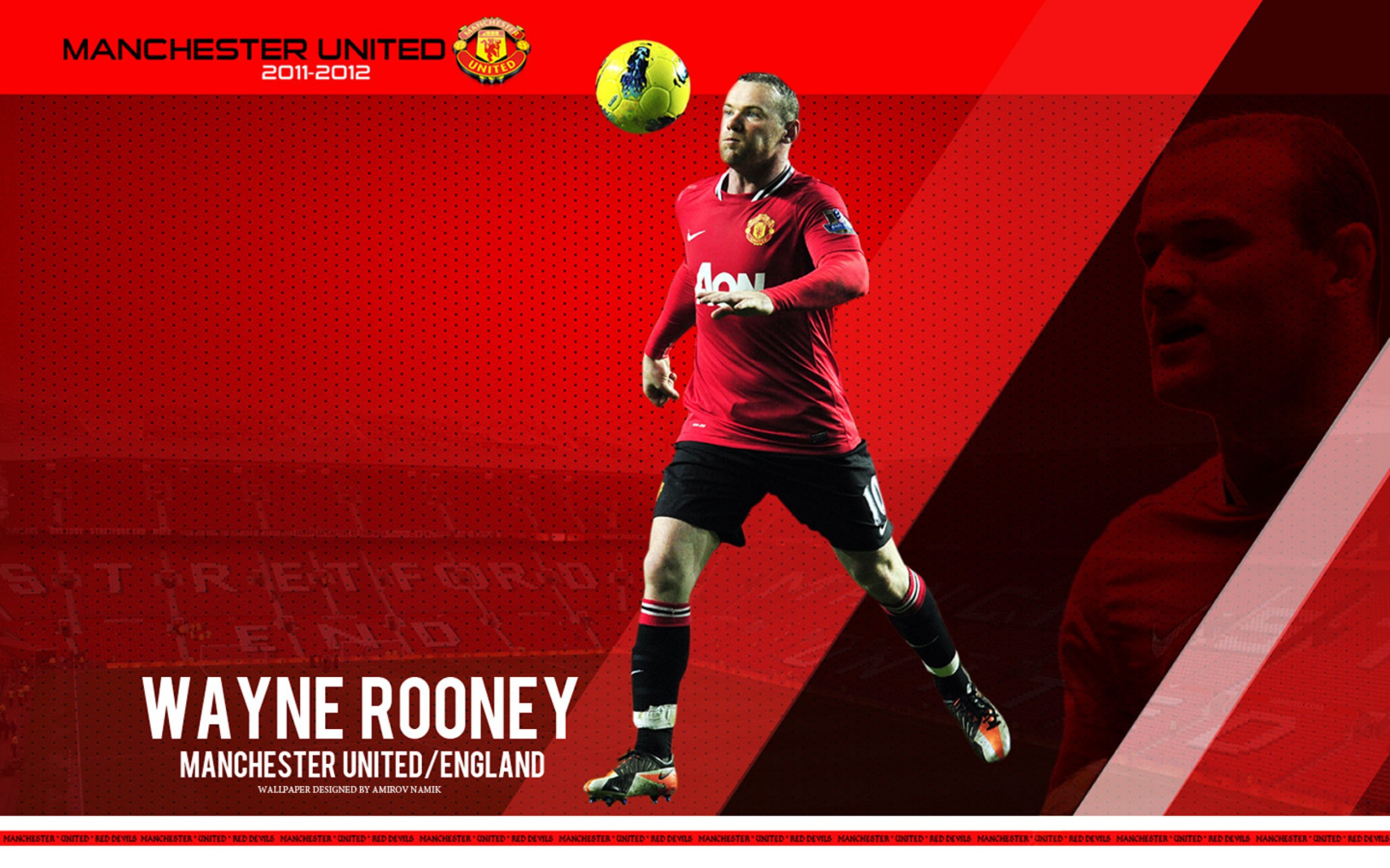 The player of Manchester United Wayne Rooney on the red ...