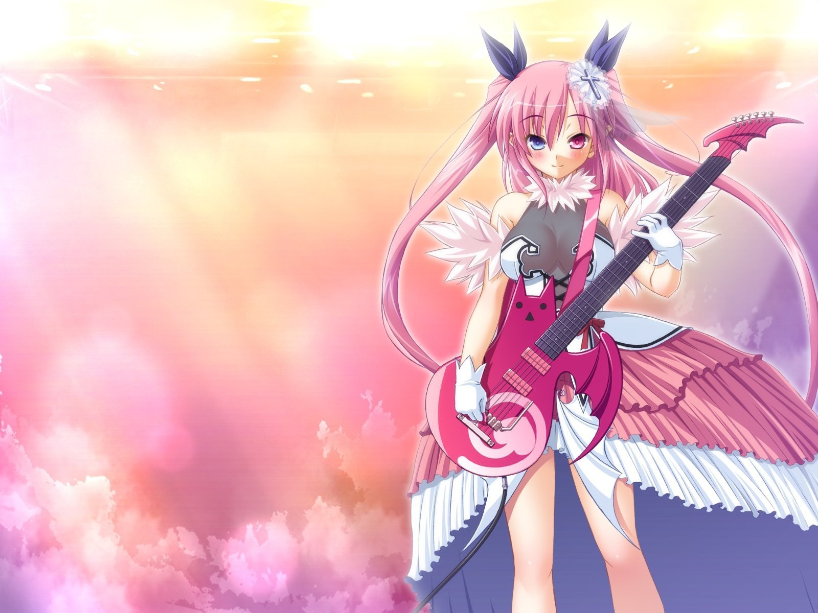 Anime Girl With A Guitar Wallpapers And Images Wallpapers