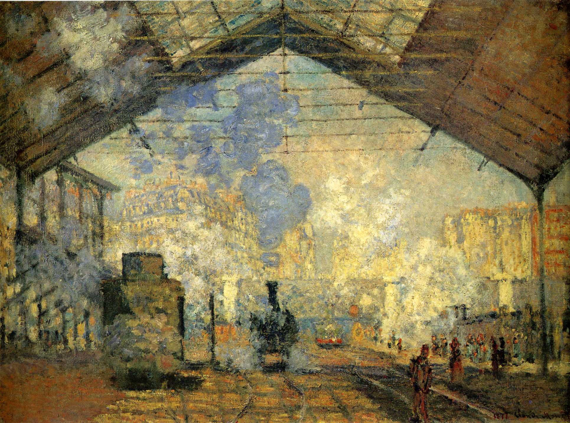 Painting Claude Train station wallpapers and images