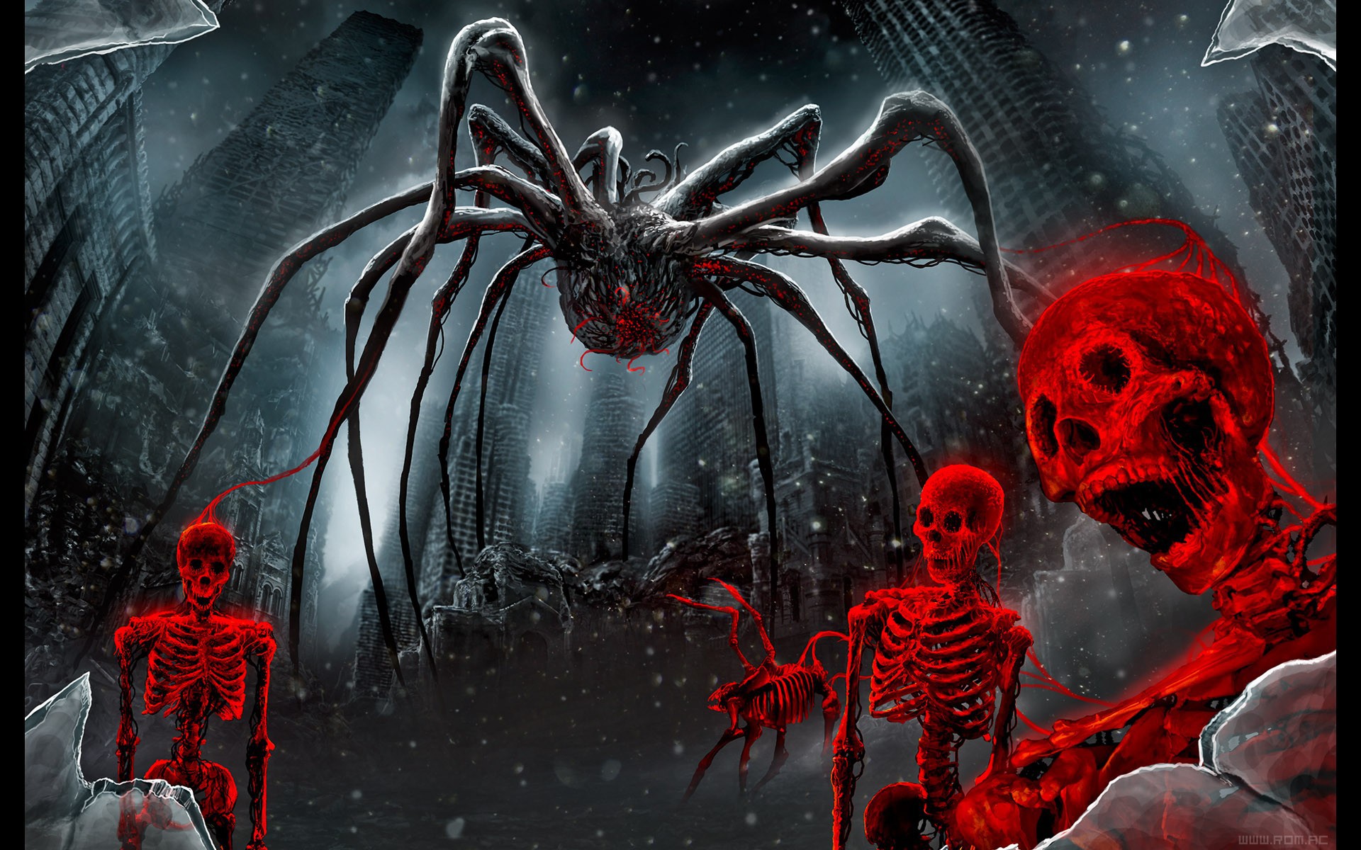 Spider and red skeletons wallpapers and images - wallpapers, pictures