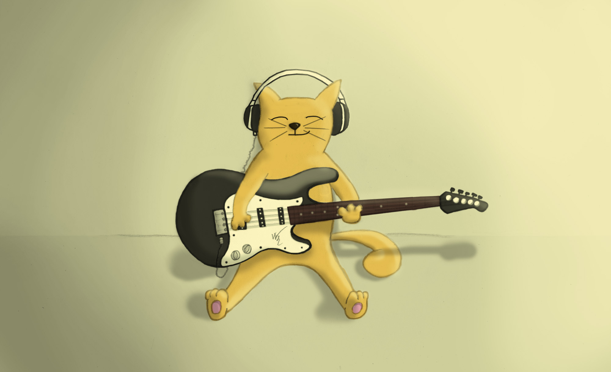 Cat with guitar wallpapers and images - wallpapers ...