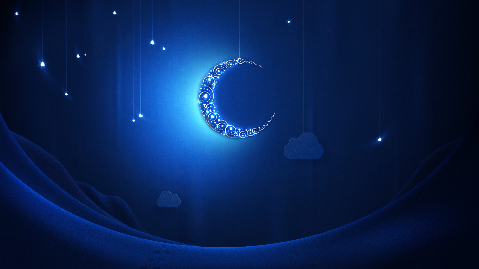 Blue Moon and Star Wallpaper