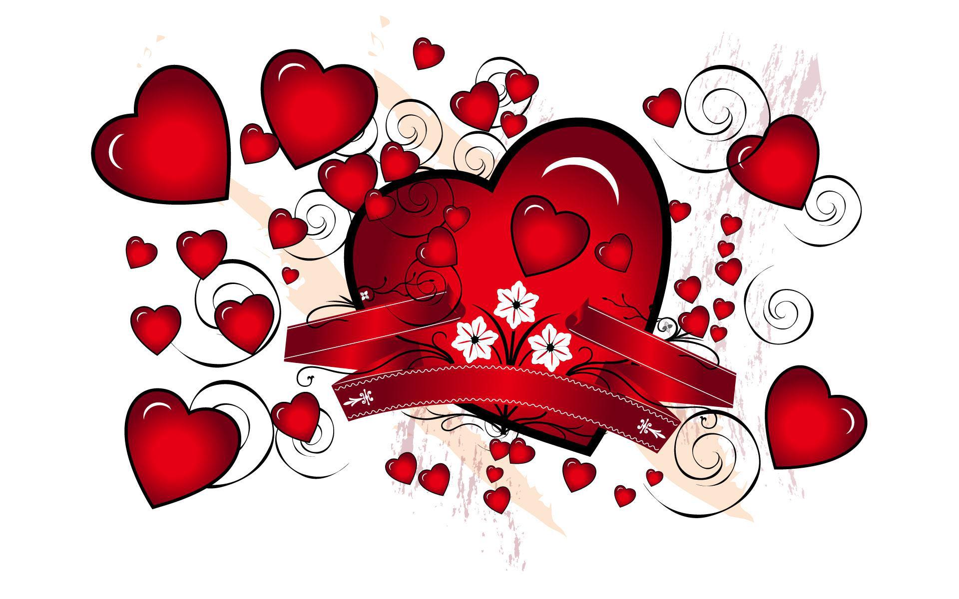 Red hearts on Valentine's Day February 14 wallpapers and images - wallpapers, pictures, photos