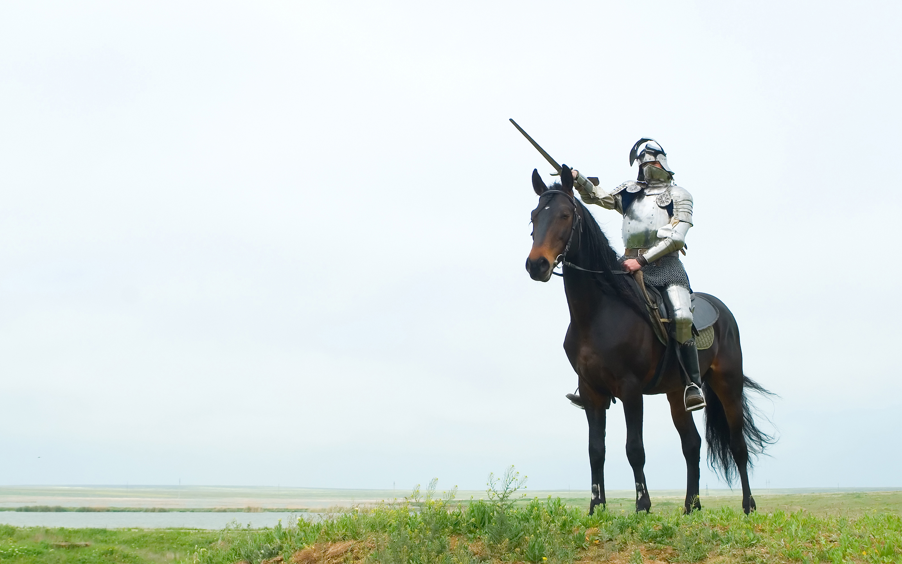 A knight with a sword on a horse wallpapers and images - wallpapers