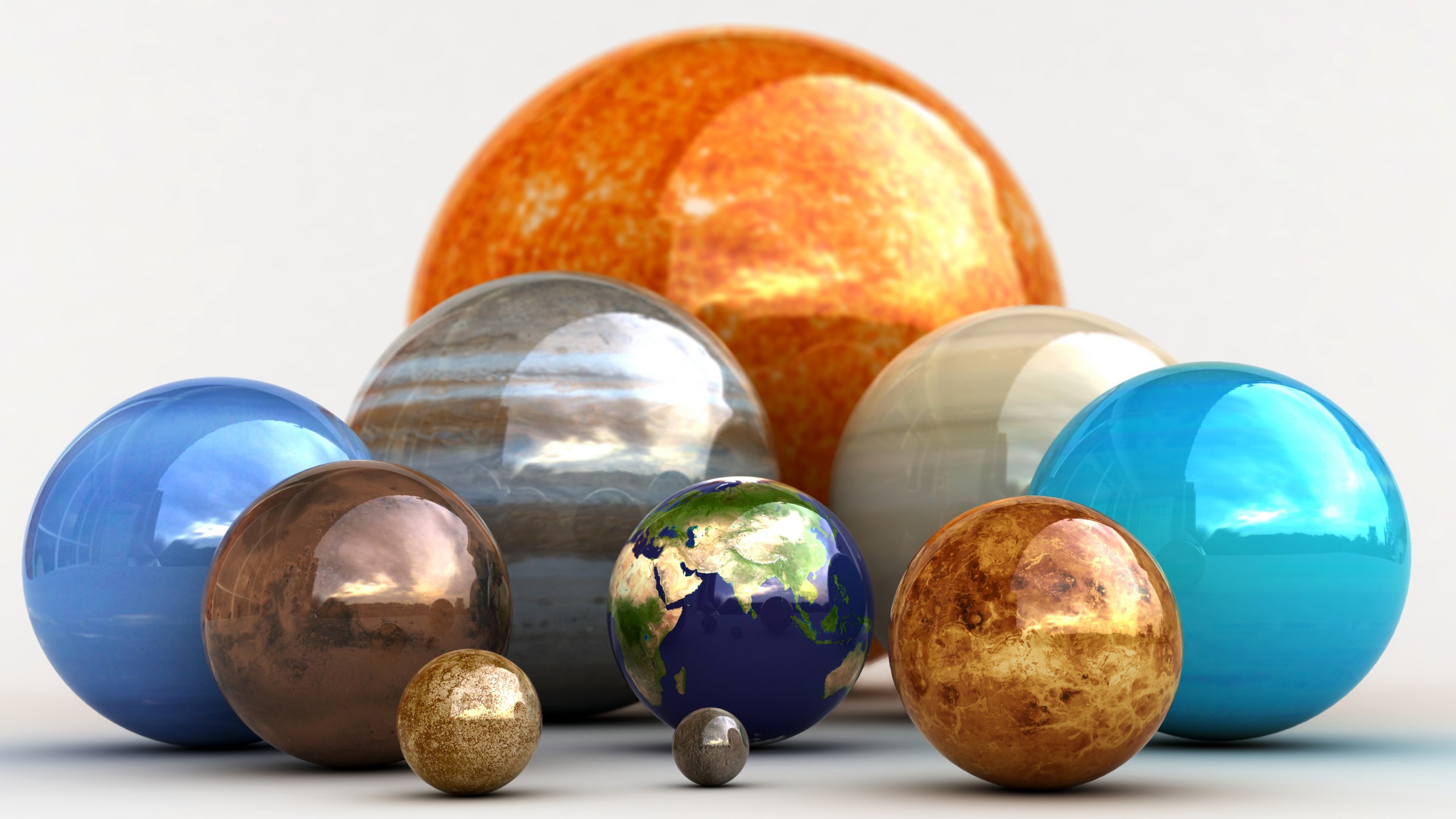 The sizes of the planets of the Solar system wallpapers ...
