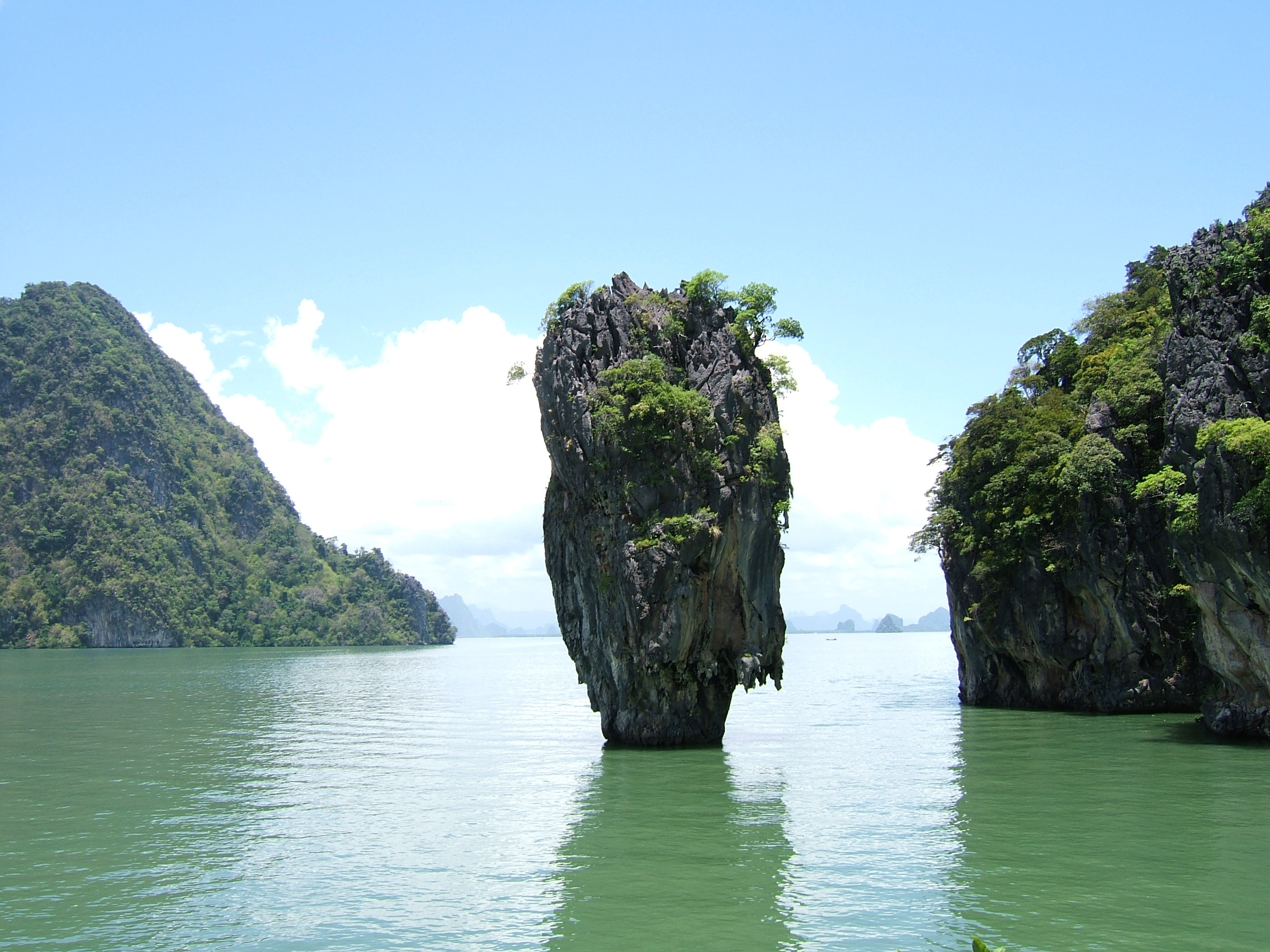 Lone rock in the bay in Phuket, Thailand wallpapers and images