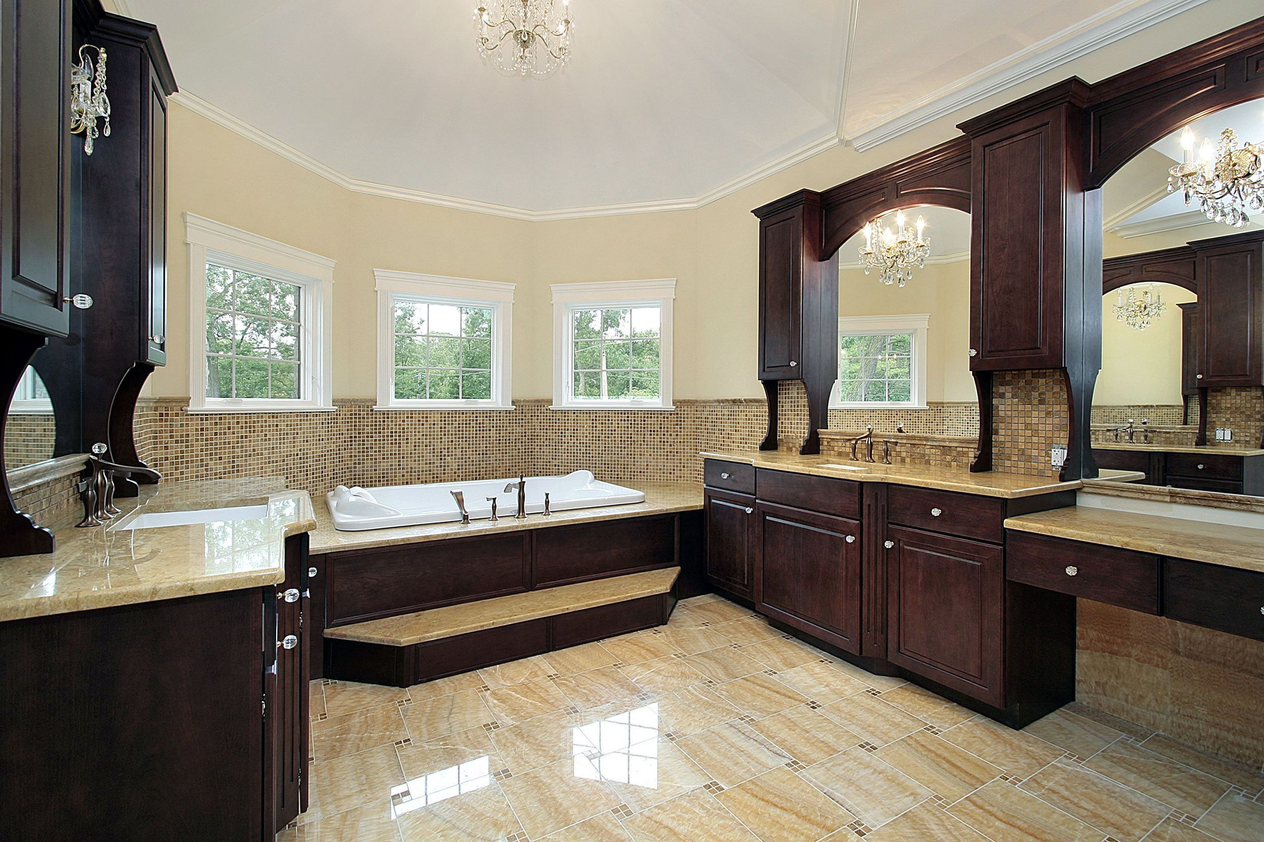 Просторная ванная комната в коричневых тонах - обои для рабочего стола .