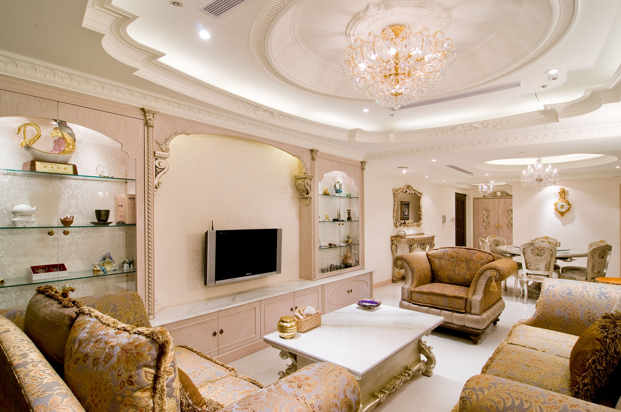 Beautiful ceiling in the living room wallpapers and images - wallpapers