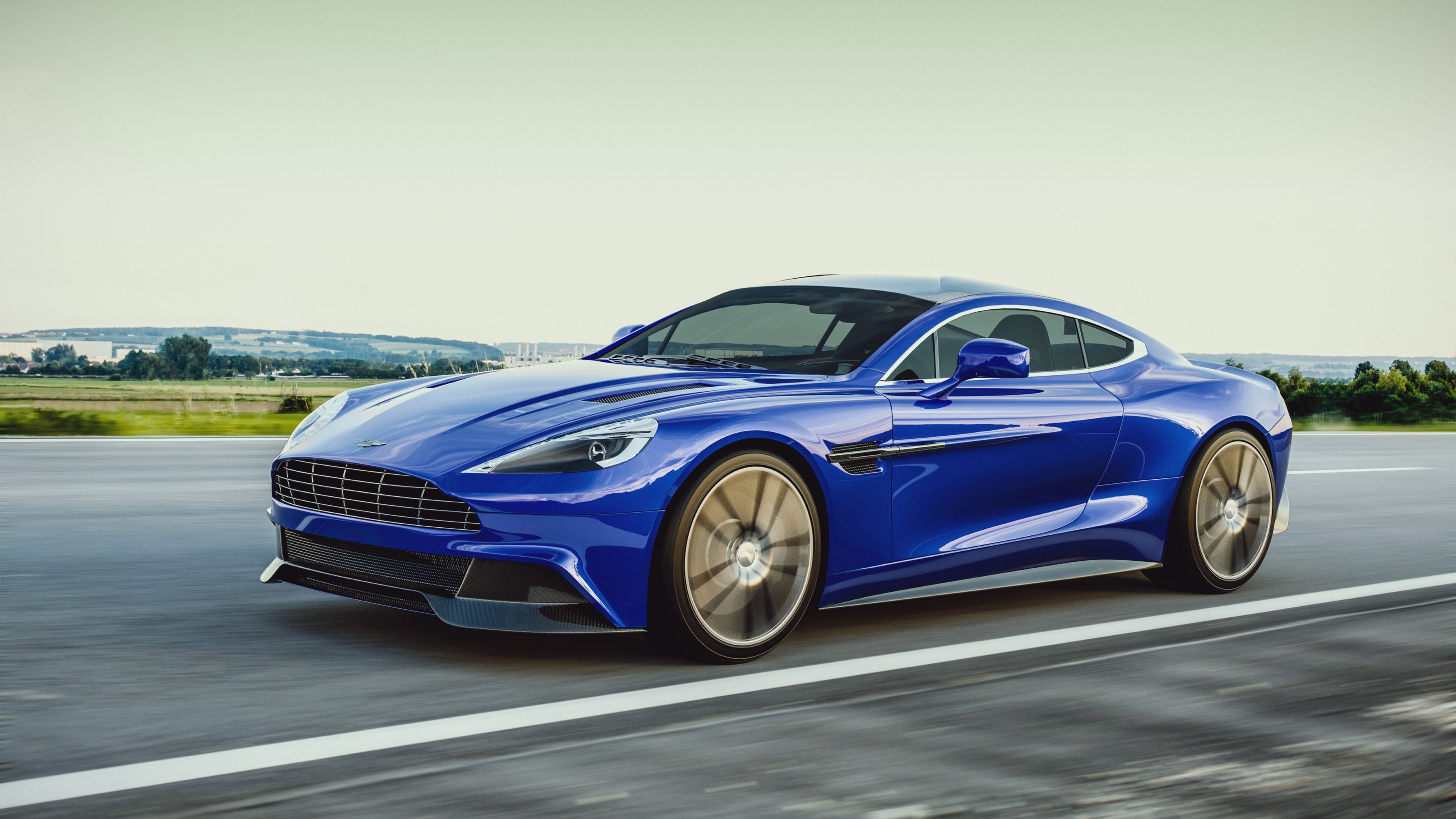 Blue sports car Aston Martin wallpapers and images wallpapers