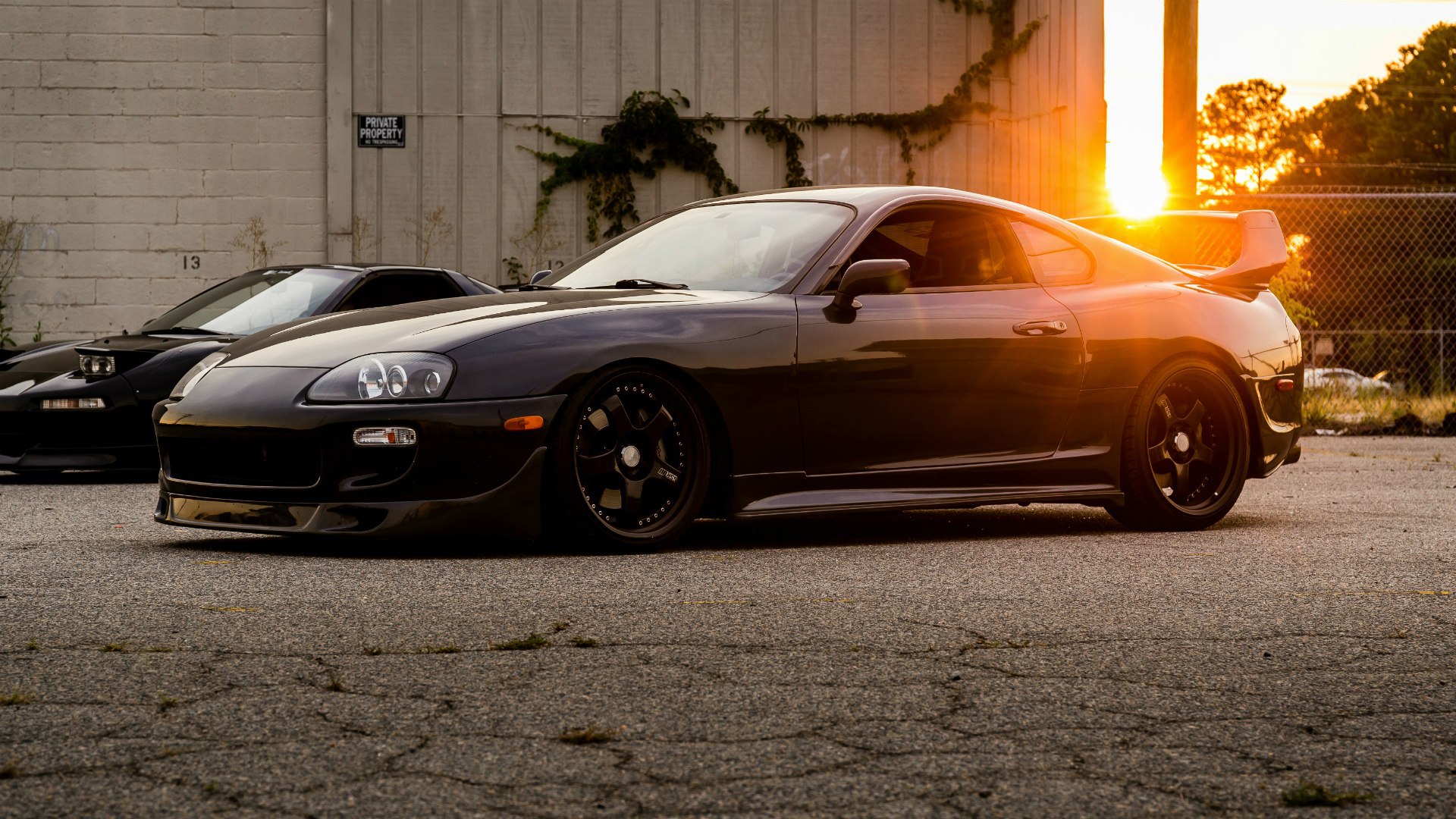Black Toyota Supra at sunset wallpapers and images - wallpapers ...