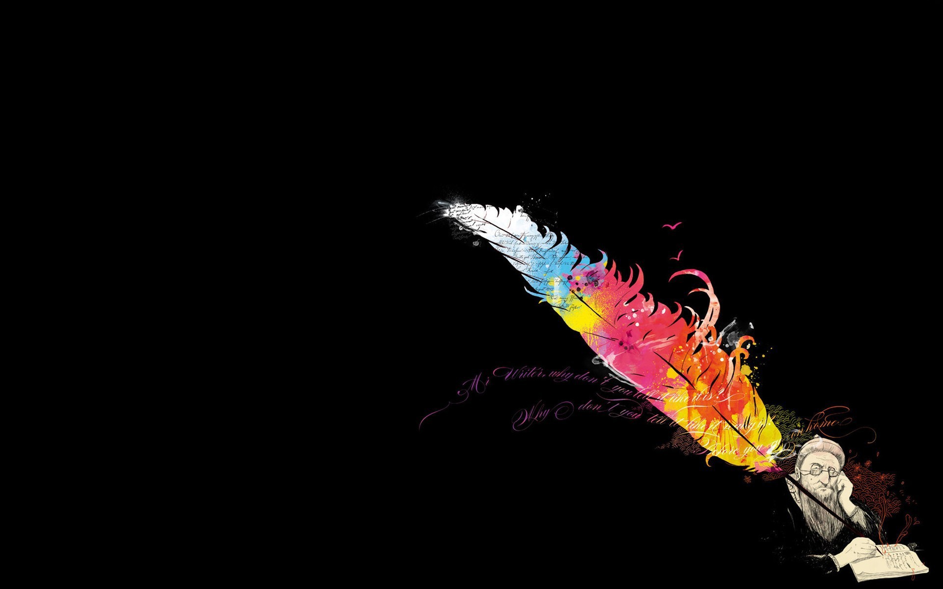 Colorful pen for writing, black background wallpapers and ...