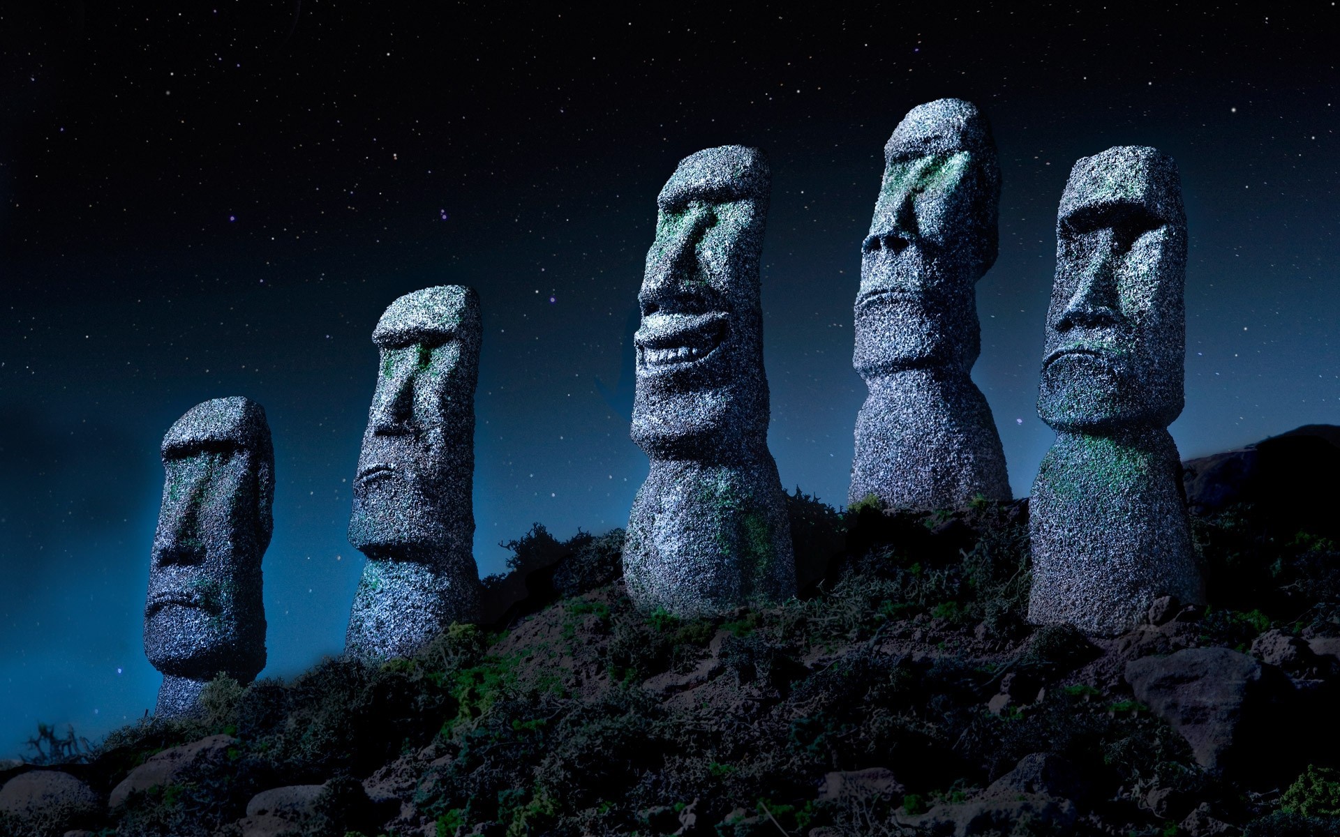Funny statues on Easter Island wallpapers and images ...