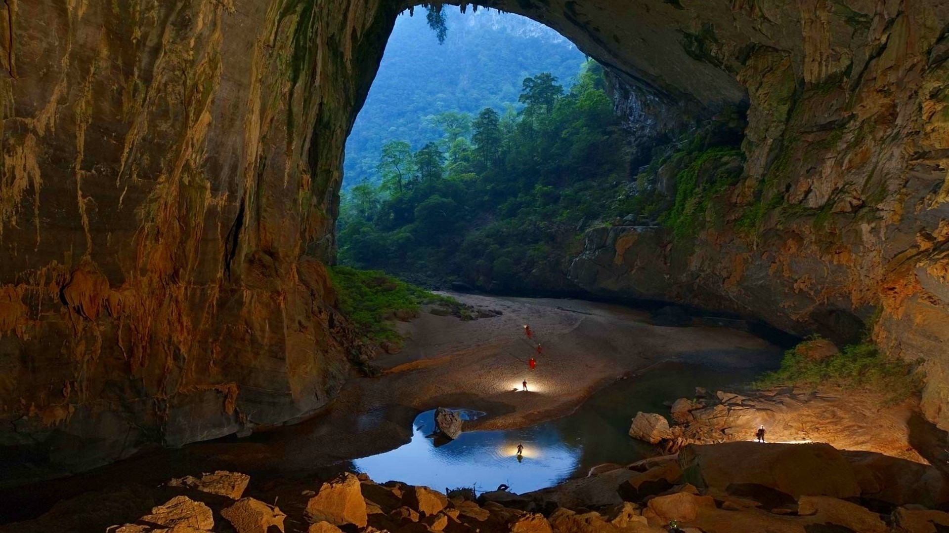 Beautiful stone cave in the jungle wallpapers and images ...