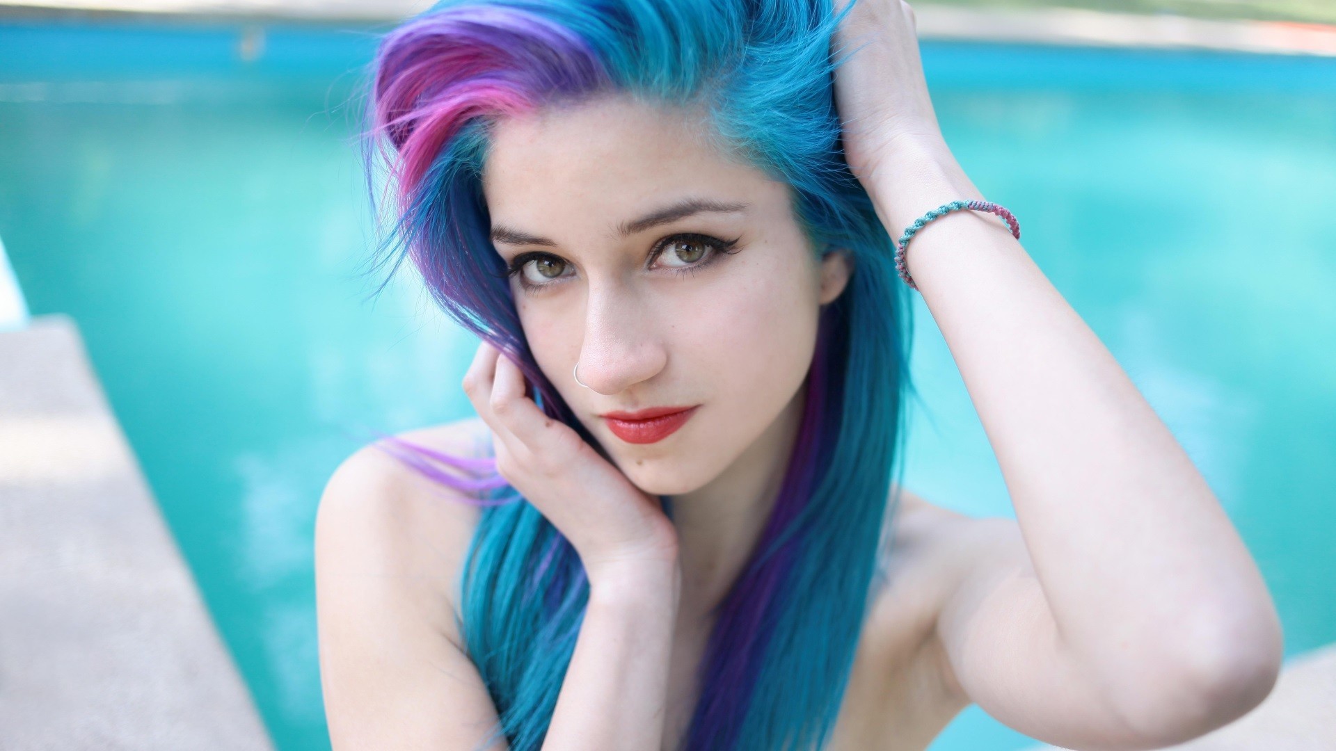Blue hair alternative girl - wide 1
