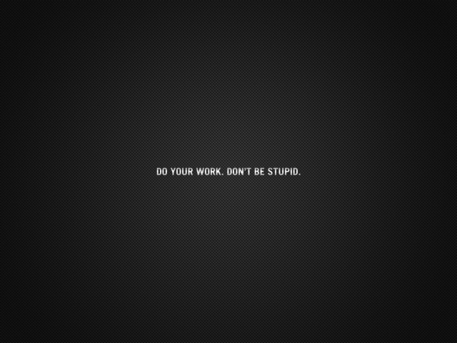 Не будь глупцом, делай свою работу