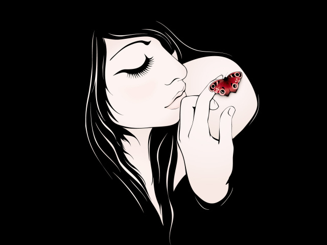 Девушка и бабочка