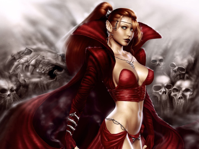Кровавая принцесса в красном платье