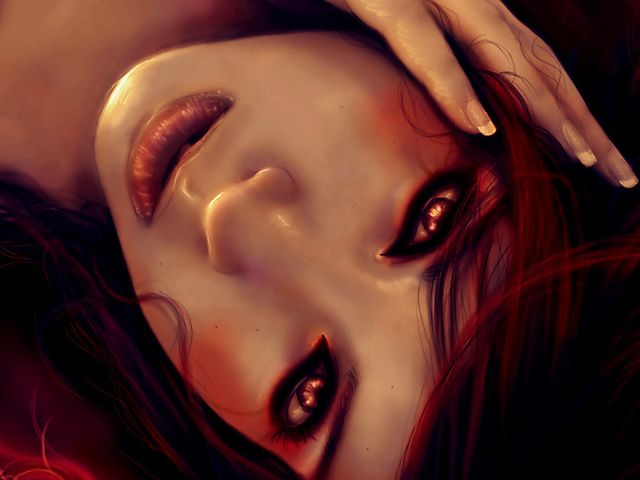 Девушка с красными волосами