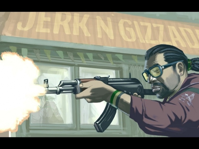 Негр с автоматом АКА