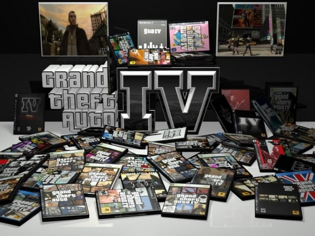 Коробки с игрой GTA4