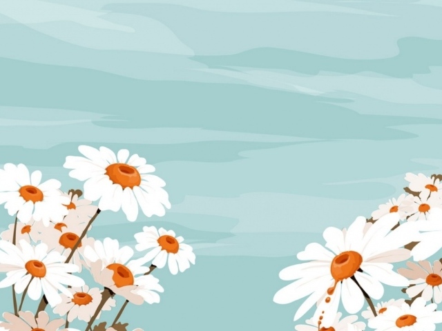 Белые цветы и небо, Цветы