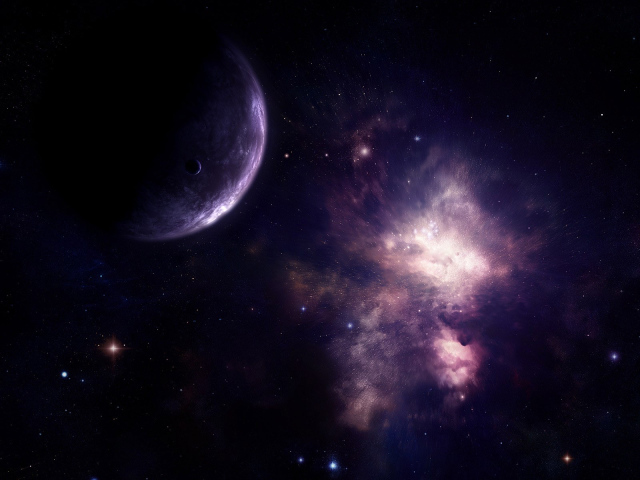 Планета на фоне бесконечного космоса