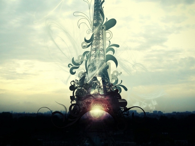 Парижская Башня в сумраке