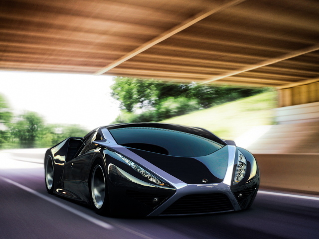 Черный спортивный автомобиль