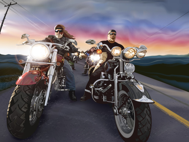 Байкеры на дороге 66