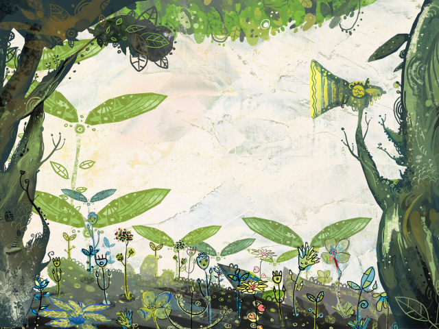 Рисованные цветы